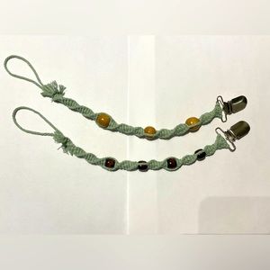 Macrame Pacifier Clip Set